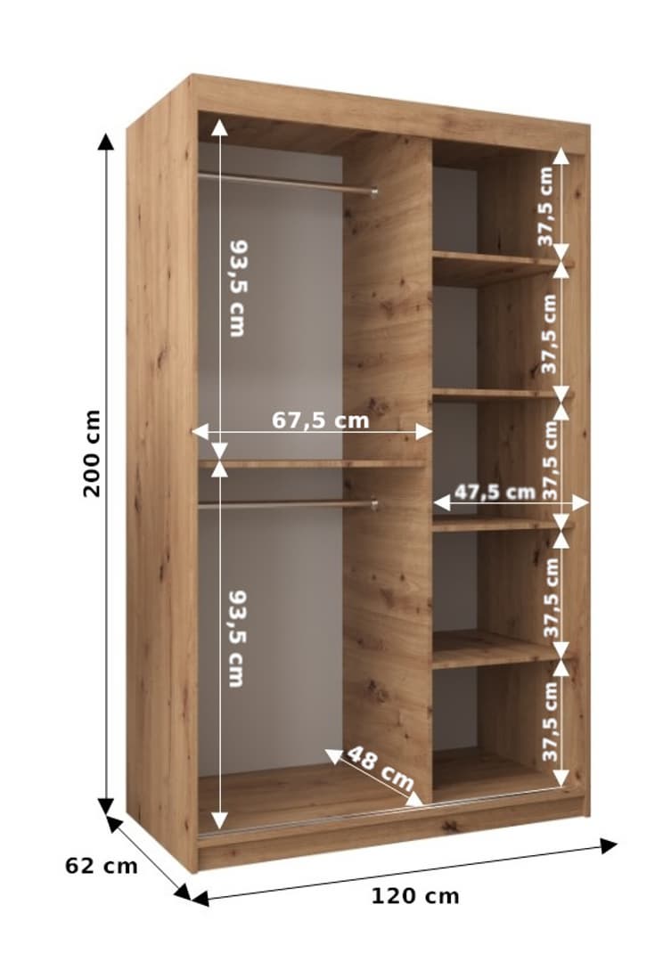 Tokyo Sliding Door Wardrobe 120cm