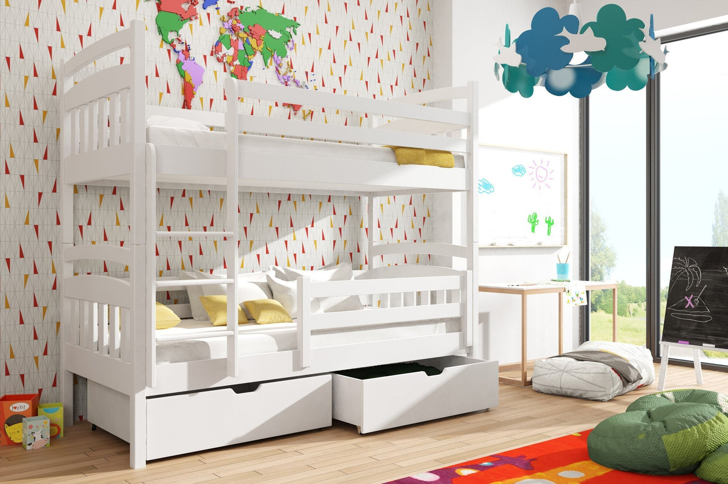 Wooden Bunk Bed Gabi with Storage