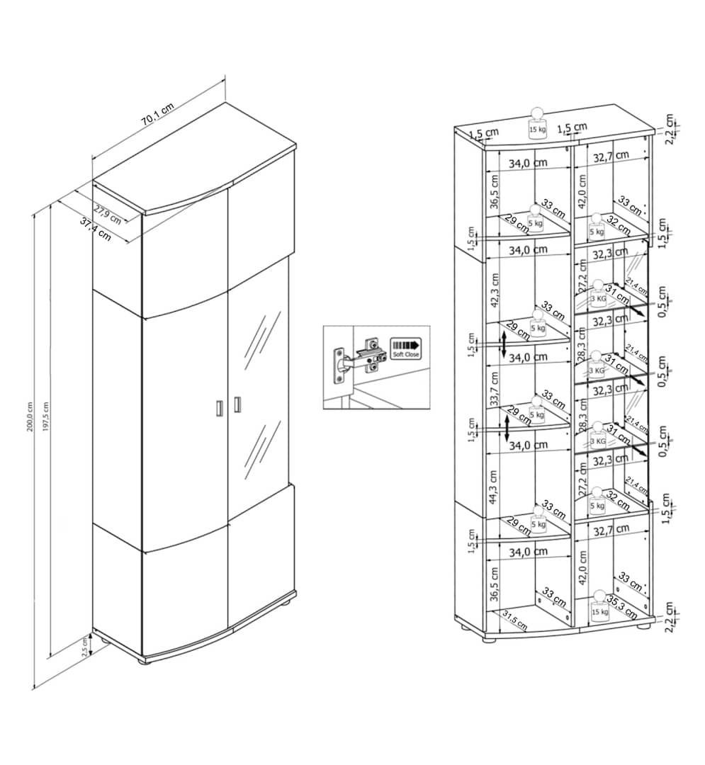 Dera 12 Tall Display Cabinet