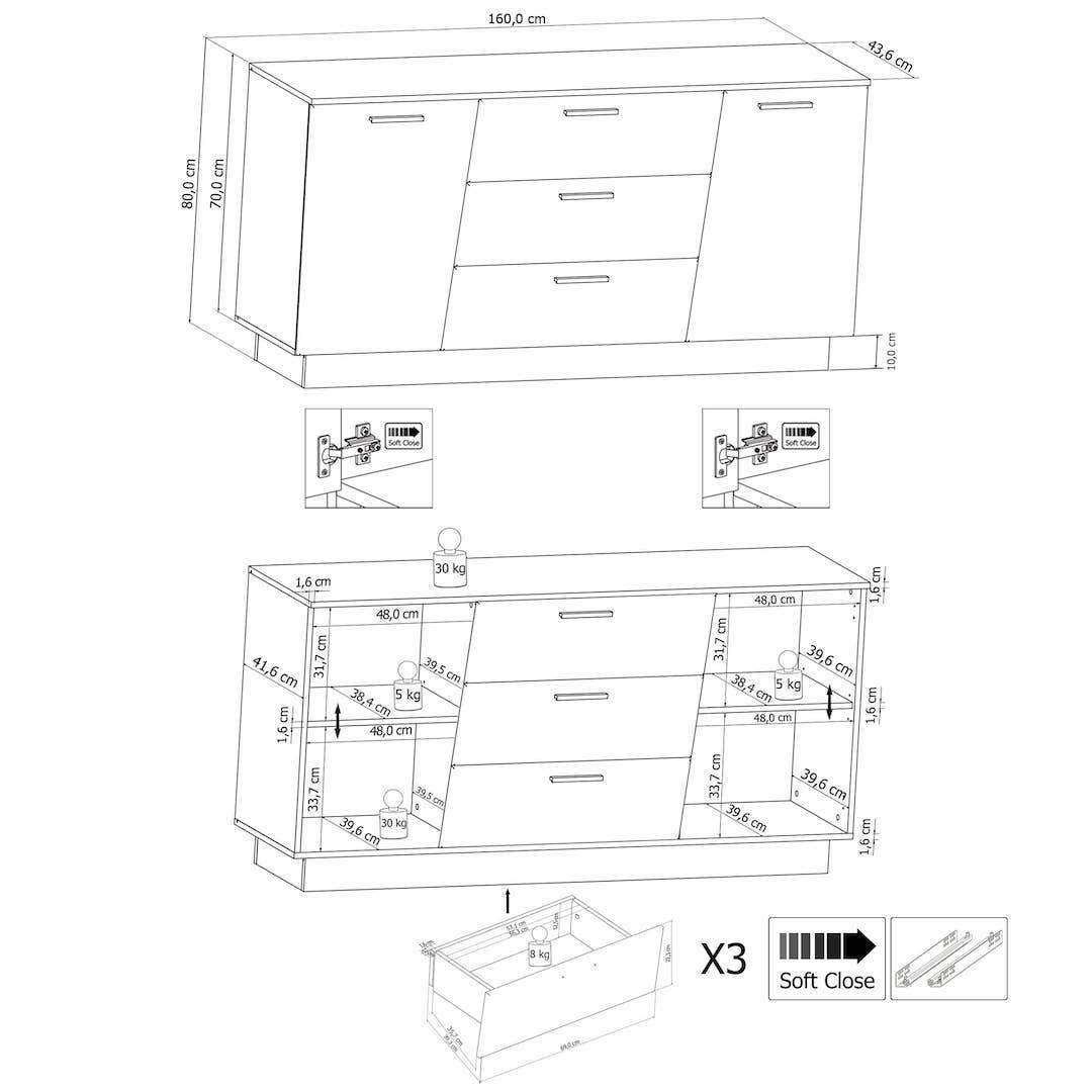 Emira 84 Sideboard Cabinet