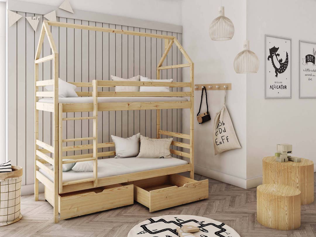 Wooden Bunk Bed Alex With Storage