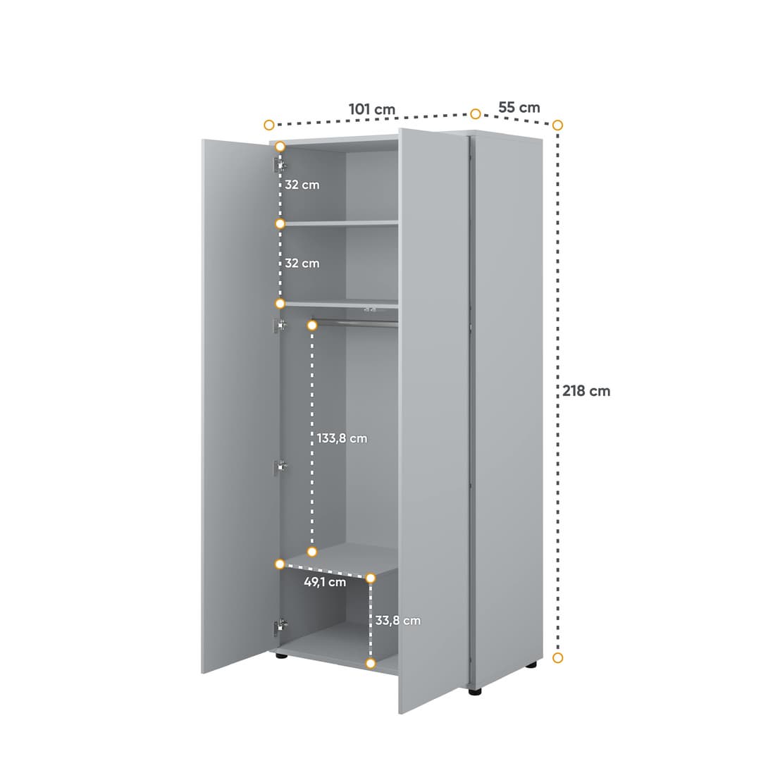 Bed Concept BC-20 Hinged Door Wardrobe 101cm