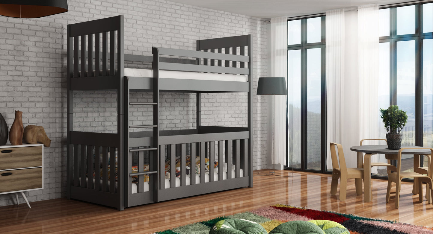 Wooden Bunk Bed Cris with Cot Bed