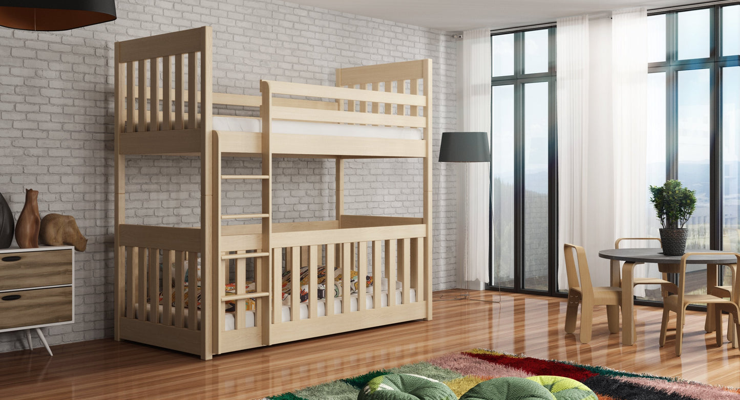 Wooden Bunk Bed Cris with Cot Bed