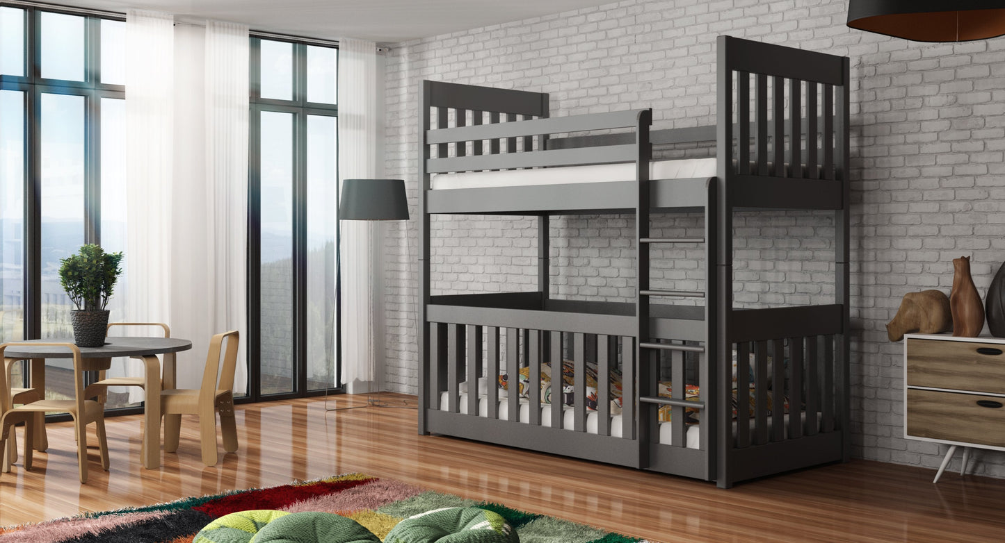 Wooden Bunk Bed Cris with Cot Bed