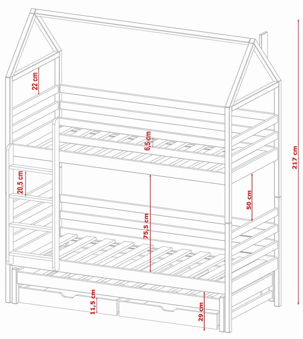 Dalia Bunk Bed with Trundle and Storage