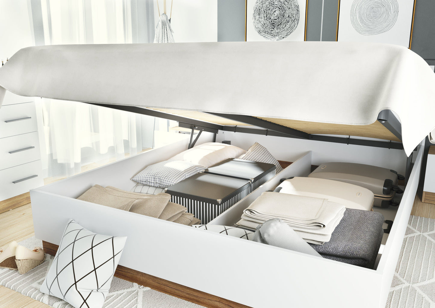 Dentro DT-02 Bed with Storage and LED 180cm