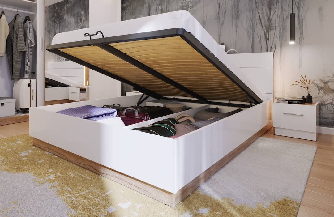 Dentro DT-02 Bed with Storage and LED 140cm