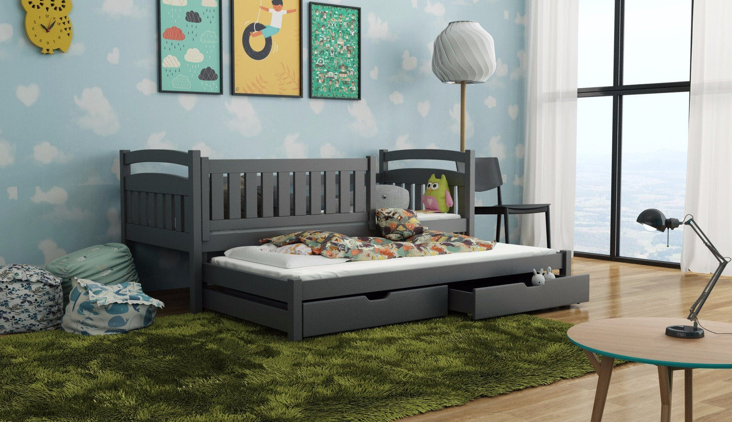 Wooden Bed Galaxy with Trundle and Storage