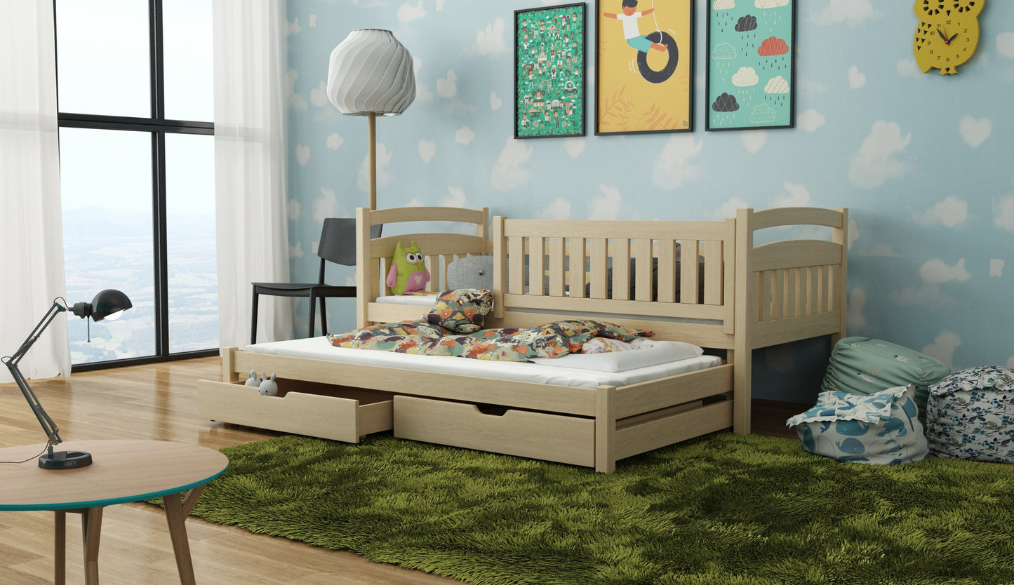 Wooden Bed Galaxy with Trundle and Storage