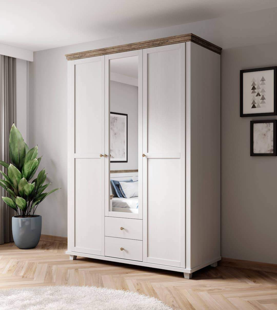 Evora 19 - 3 Door Wardrobe 154cm