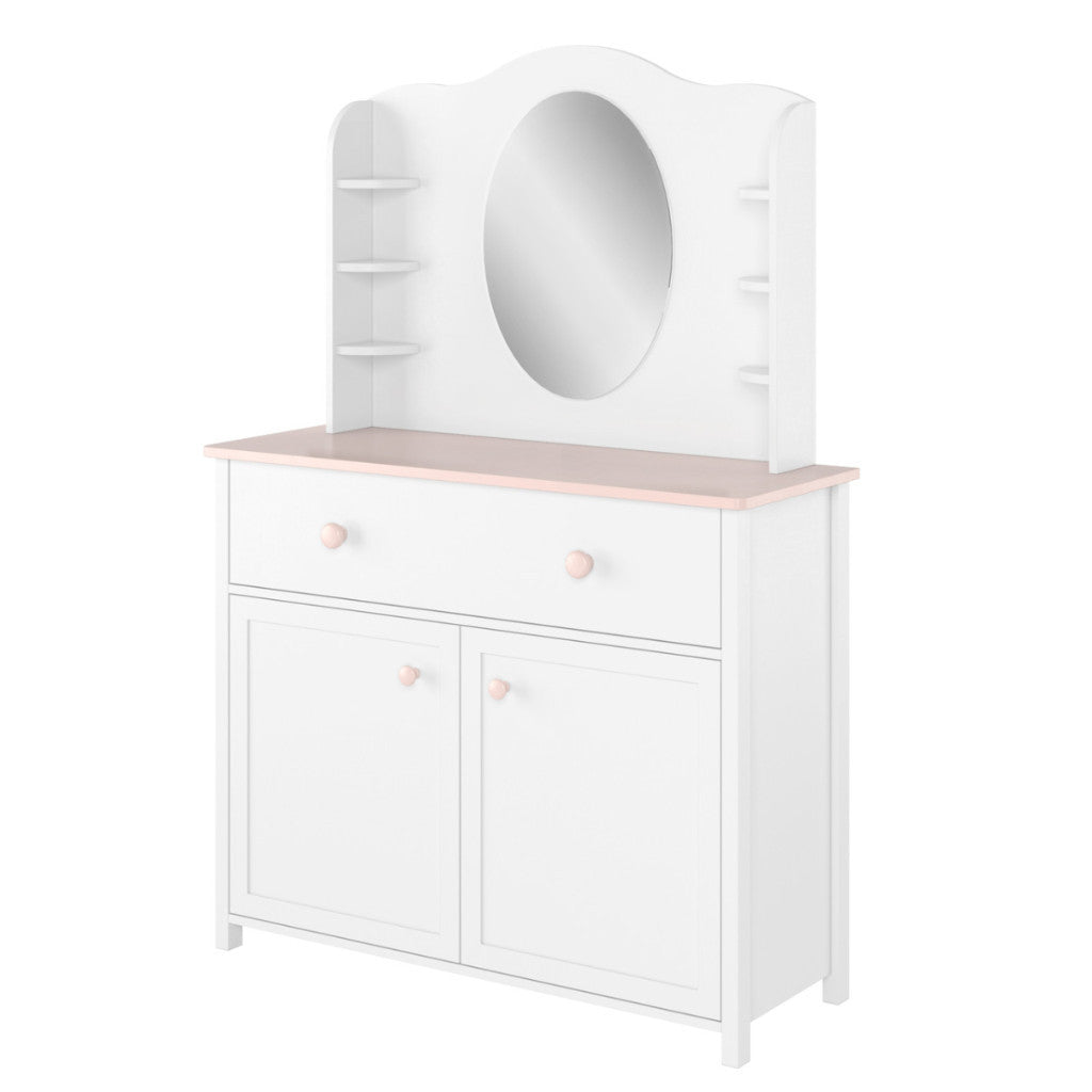 Luna LN-06 Desk Hutch with Mirror