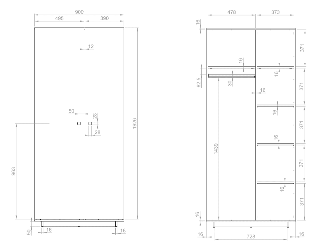 Modico MC-01 Hinged Wardrobe