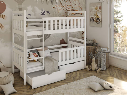 Wooden Bunk Bed Monika with Storage