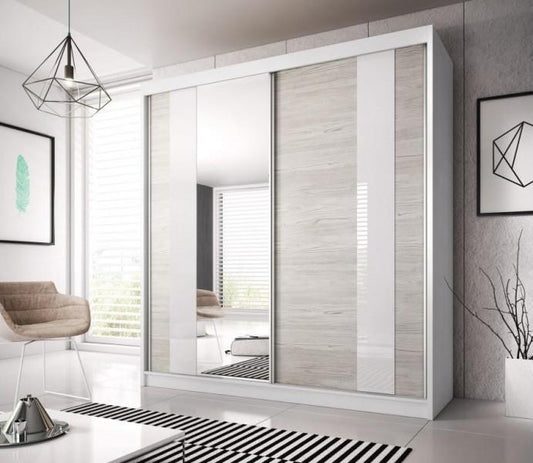 Multi 32 Sliding Mirror Door Wardrobe 183cm