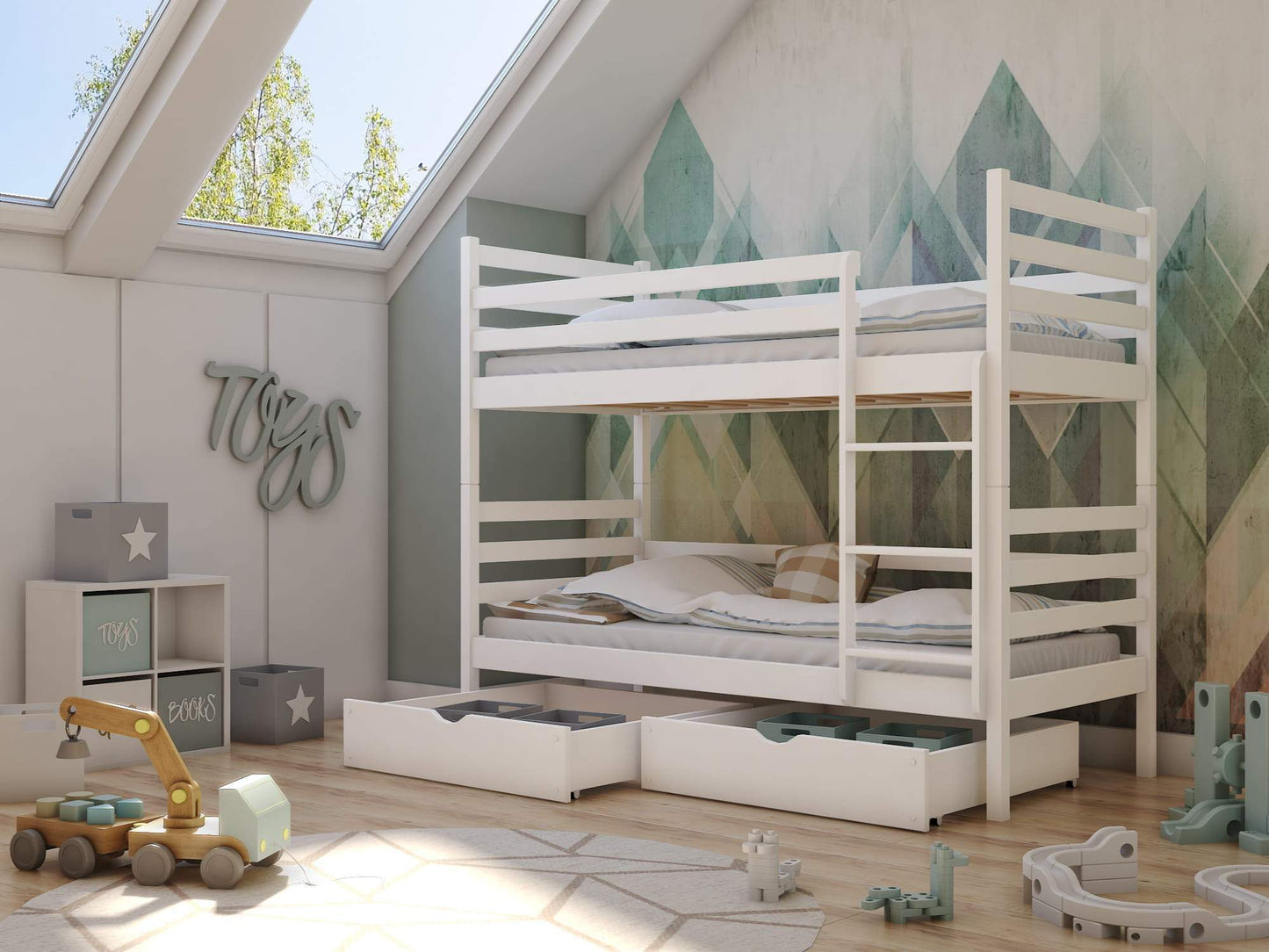 Wooden Bunk Bed Nemo with Storage