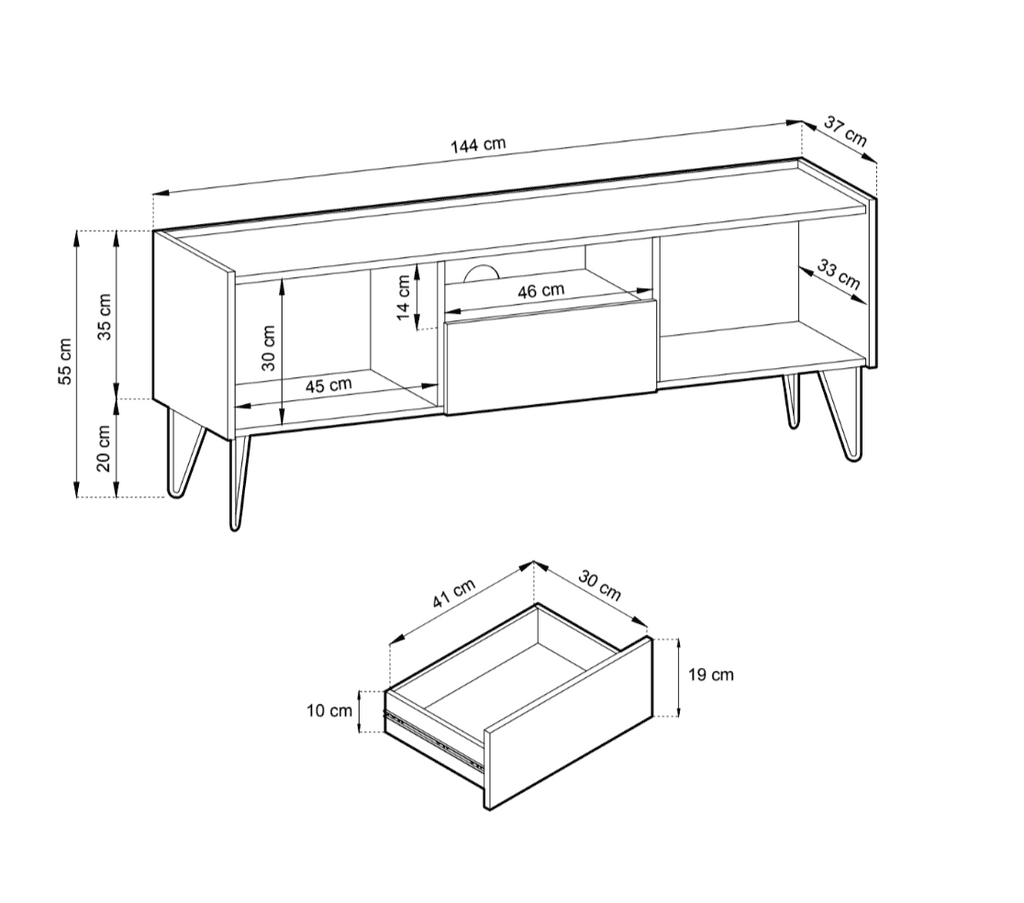 Harmony TV Cabinet 144cm