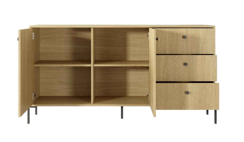 Scandi Sideboard Cabinet 157cm [Drawers]