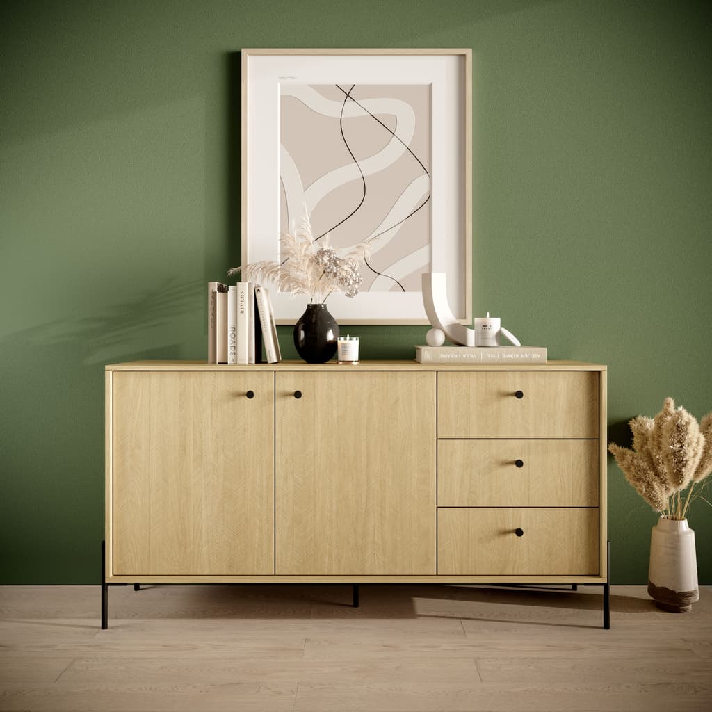 Scandi Sideboard Cabinet 157cm [Drawers]