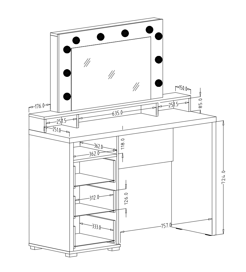 Diva 49 Dressing Table