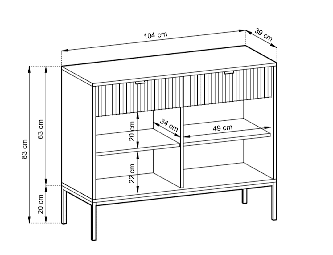 Nova Sideboard Cabinet 104cm