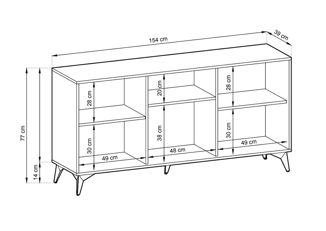 Diamond Large Sideboard Cabinet 154cm