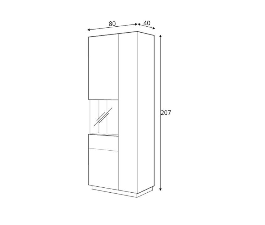 Silke 12 Tall Display Cabinet [Left]