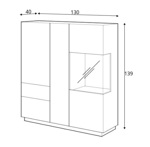 Silke 46 Large Display Cabinet [Right]