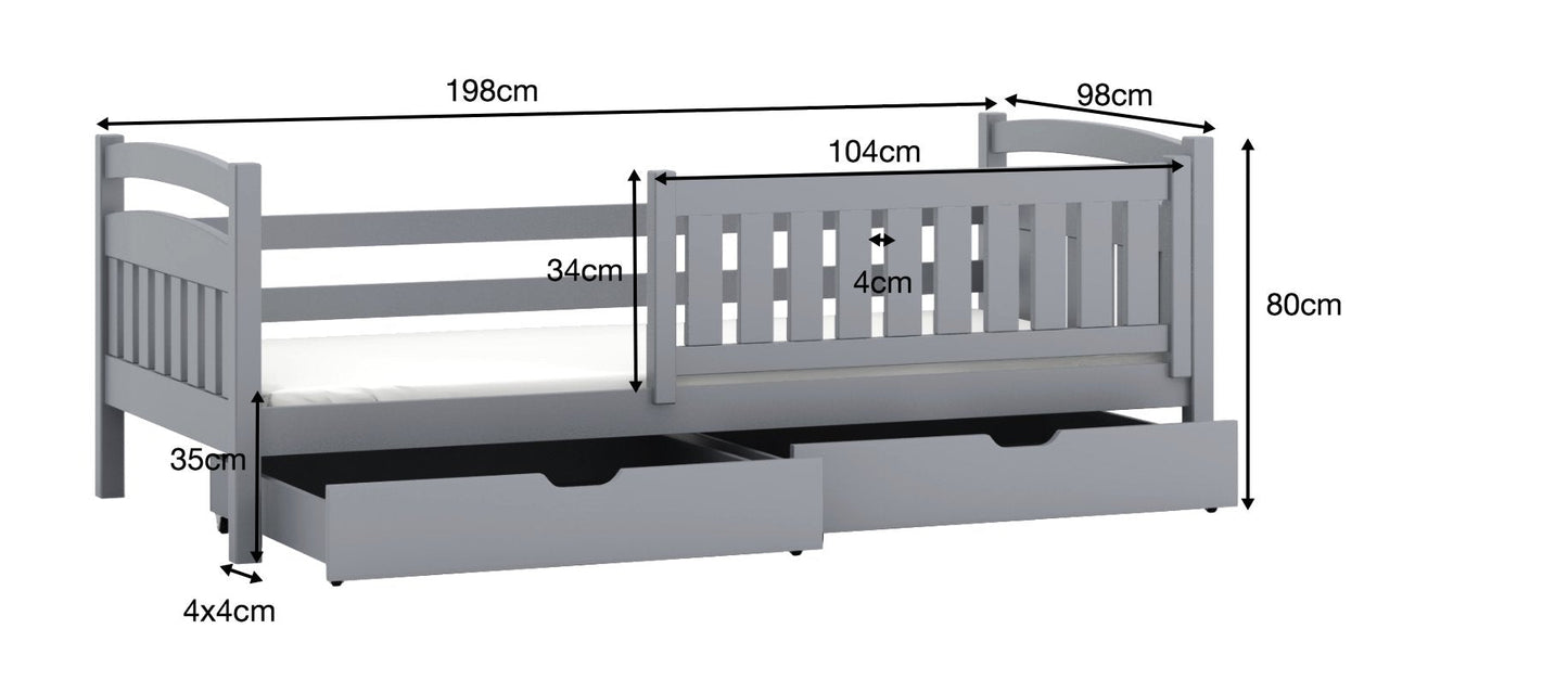 Wooden Bed Terry with Storage