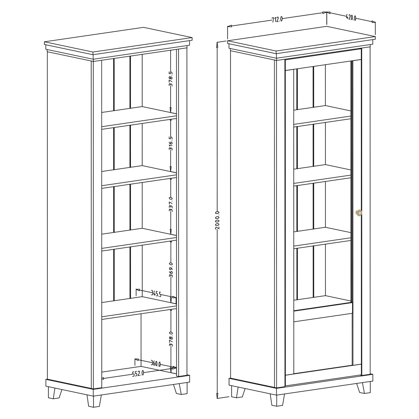 Evora 05 Tall Display Cabinet [Left]