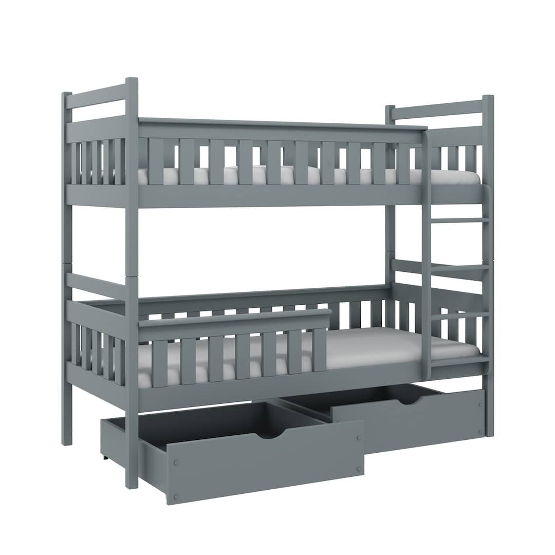 Wooden Bunk Bed Tezo with Storage