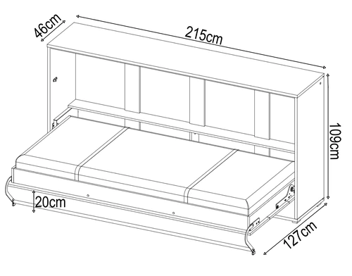 CP-06 Horizontal Wall Bed Concept 90cm