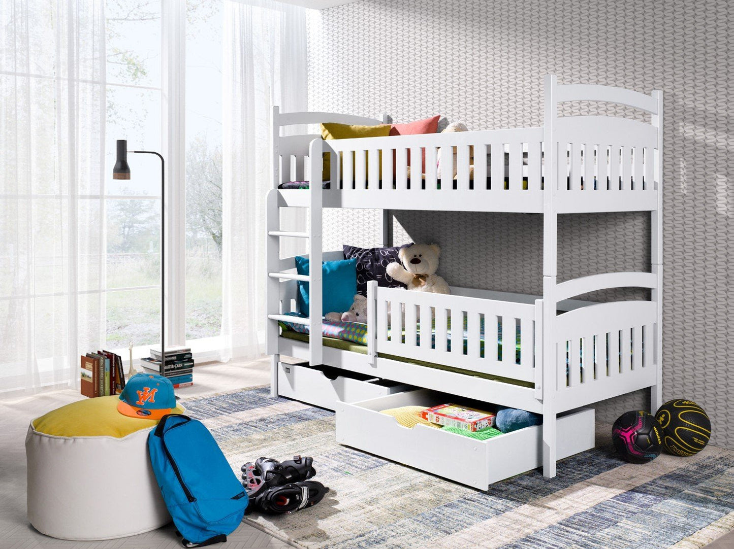 Wooden Bunk Bed Ignas with Storage