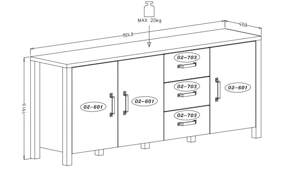 Olin 47 Sideboard Cabinet