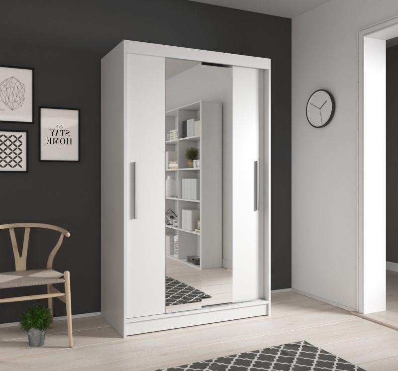 Neomi 01 Sliding Door Wardrobe 120cm in White Matt