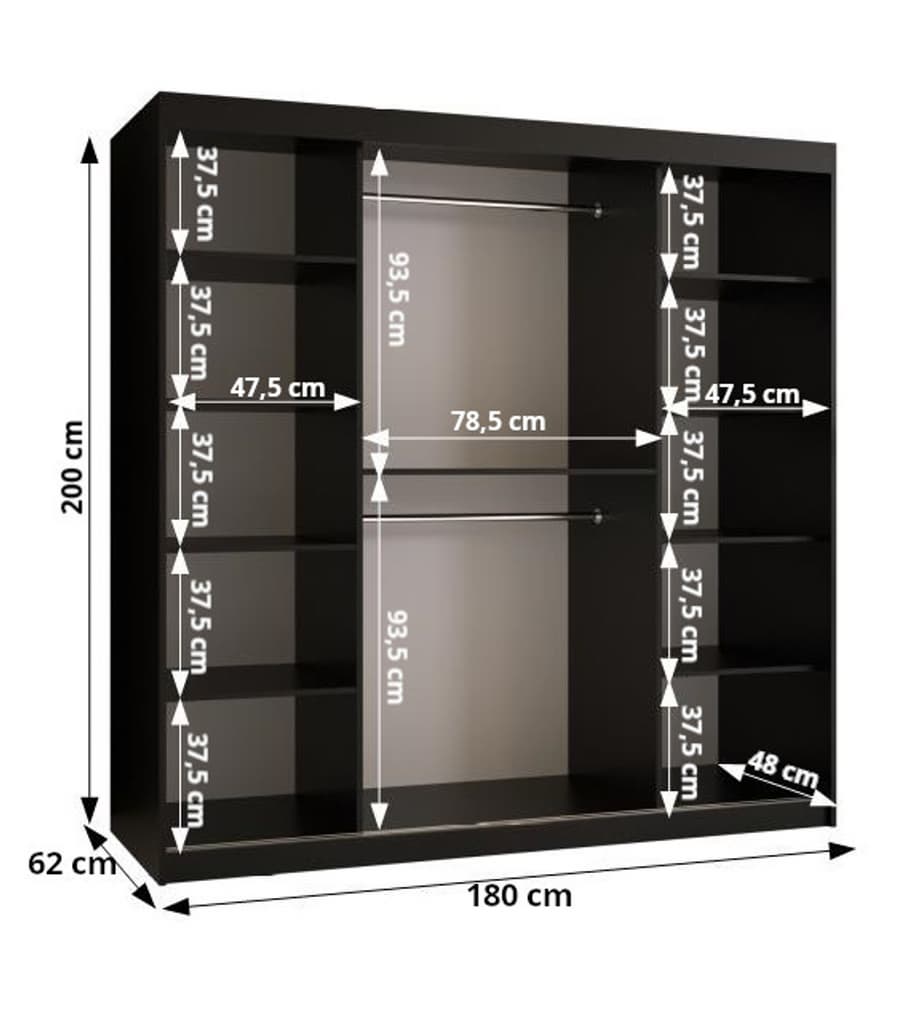 Kair Sliding Door Wardrobe 180cm