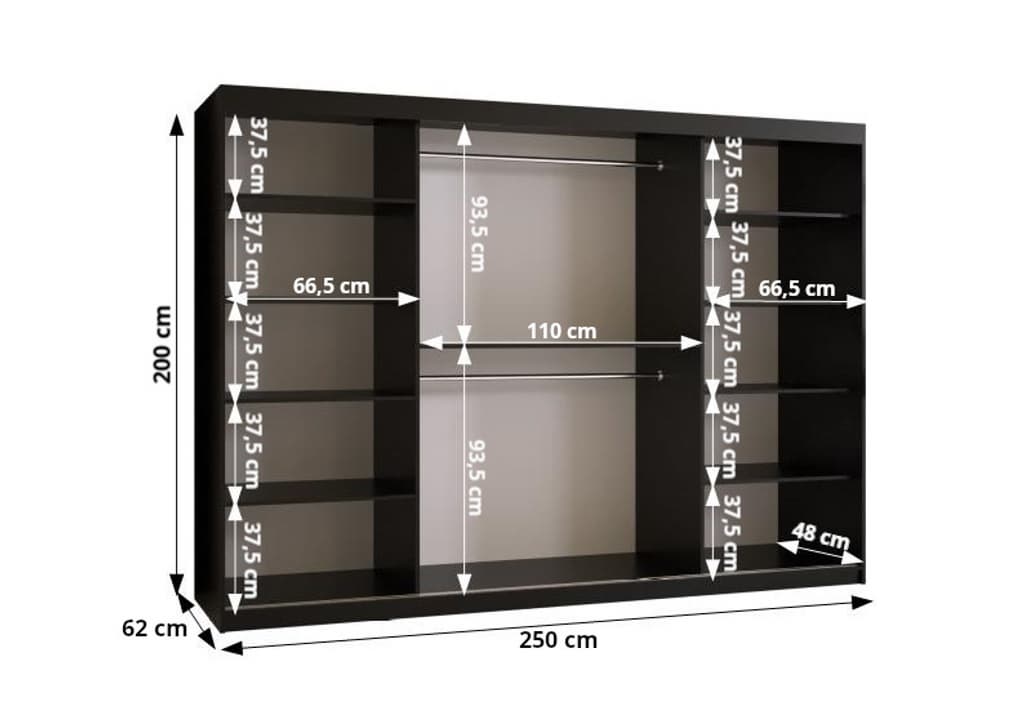 Kair I Sliding Door Wardrobe 250cm