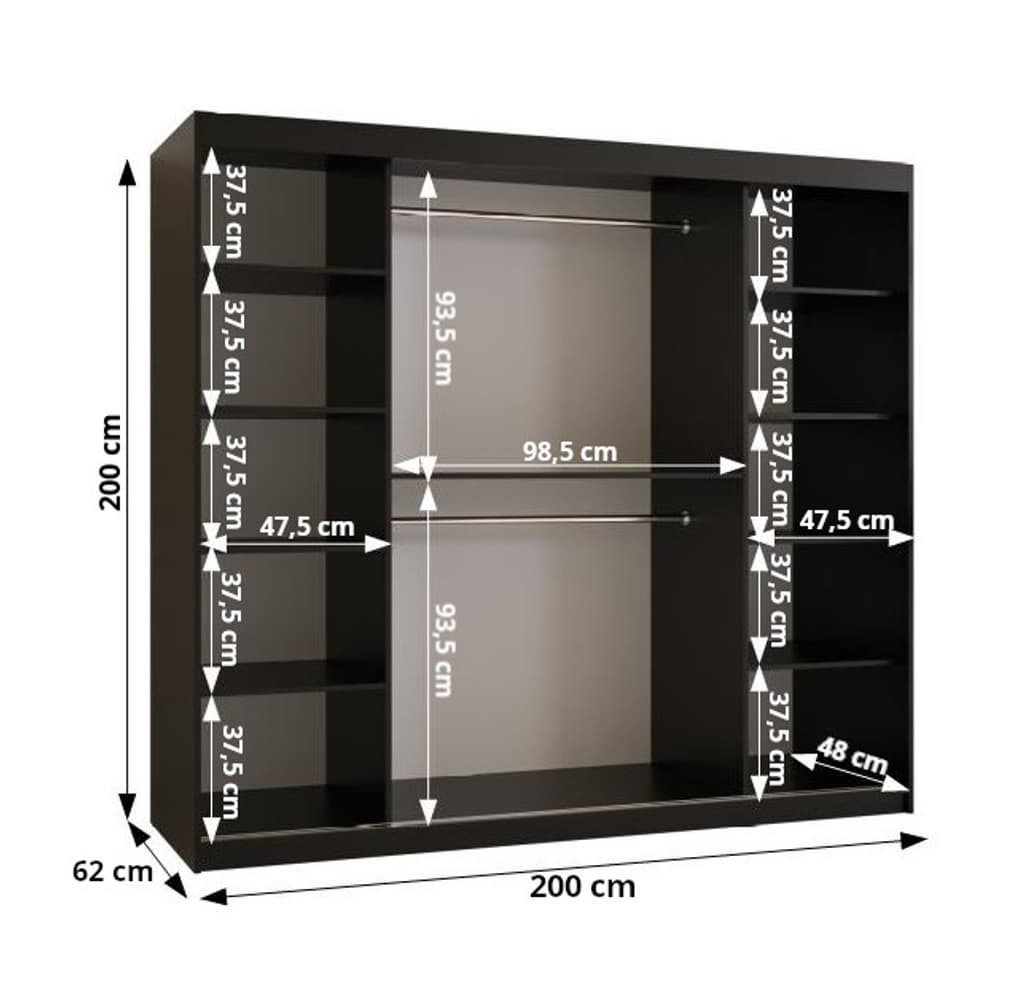 Kair I Sliding Door Wardrobe 200cm