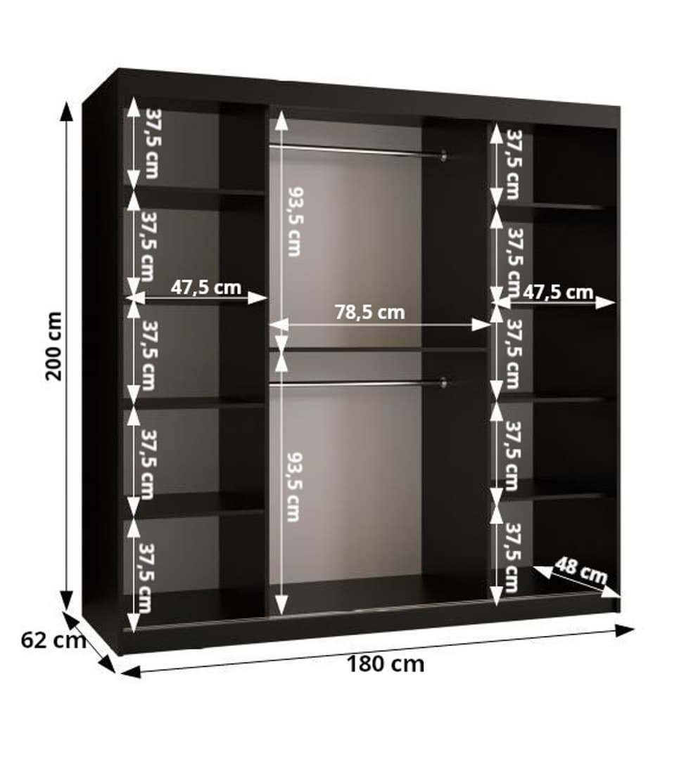 Ramiro I Sliding Door Wardrobe 180cm